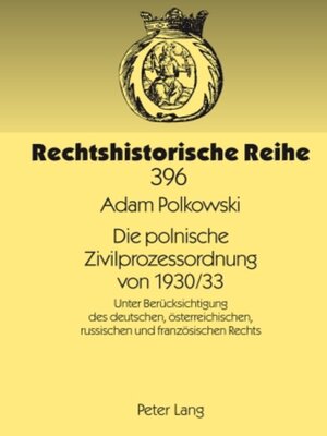 cover image of Die polnische Zivilprozessordnung von 1930/33